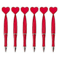 Miniatyrbilde 1 av 5: 6 stk./sett Hjerteformede Kulepenner Signaturpenner Journalføringspenner 1,0 mm Skrivepenner Skrivesaker for Studenter rød 1 red 1