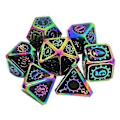 Miniatyrbild 3 av 5: 7 st/förpackning Polyedrisk zinklegering för Dragon Scales DnD RPG brädspelstärningar (18) 18