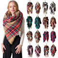 Miniatyrbild 2 av 5: Dam Scarf Imitation Cashmere Varm Höst Vinter Stor Rutig F