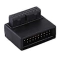 Miniatyrbild 5 av 5: USB3.0 19-pin Hane till Hona Förlängningsadapter Upp Ner Vinklad 90 Grader för Moderkort Bakre Chassi Kabelorganiserare A