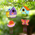Miniatyrbild 1 av 5: Fågelhus-kit för DIY, 2 set ofärdiga fågelhus i trä för