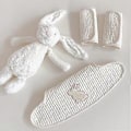Miniatyrbillede 4 af 5: Sæt med babyhagesmække, absorberende og blødt bomuldsstof til savlende og tandfrembrud hos spædbørn og småbørn, tilbehør til babybærestol patch rabbit