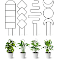 Miniatyrbillede 1 af 5: 4-delt metal haveespalier, egnet til potteplanter - lille espalier med forskellige mønstre, egnet til slyngplanter, efeu, blomster (sort)