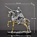 Miniatyrbillede 3 af 5: Ridder Hest Statue Resin Figur Skulptur til Kontor Entré Bogreol()