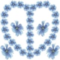 Miniatyrbilde 2 av 2: 100 stk. DIY Plommeblomst Blomsterhode Hårnål Lagingsmateriale Blomsterpynt Blue