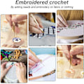 Miniatyrbilde 4 av 5: Hvit broderikrok med 3 nåler 1mm/1mm/1,2mm broderibeads