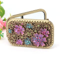 Pikkukuva 3 / 5: Vintage Compact Travel Pocket Mirror Rectangular Gold Make-up Mir