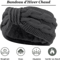 Miniatyrbilde 2 av 5: Grå, Svart, Khaki - Vinterhodebånd for Kvinner, Fleece Hodebånd