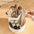 Miniatyrbillede 5 af 5: Makeup opbevaringsboks, 360 ° roterende makeup organizer, 3-rum