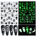 Miniatyrbild 3 av 5: Halloween Nagelstickers 3D Lysande Halloween Naglar Självhäftande