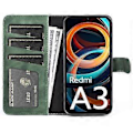 Miniatyrbillede 2 af 5: Til Xiaomi Redmi A3/Poco C61 4G Wallet Case PU Læder Farvesplejsning Stødsikkert Telefoncover Style E