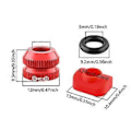 Miniatyrbild 3 av 5: 2-pack Cykel Inre Vakuumdäck Munstycke Låsskruv med Tätningsringar Dammskydd för Läckageförebyggande Röd Red