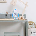 Miniatyrbild 4 av 4: Vit blå robotväckarklocka, tyst väckarklocka i rostfritt stål