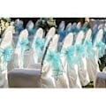 Miniatyrbild 5 av 5: Organza Stolsöverdrag Bred Tyll Rosett Band Båge Bröllopsfest Green 50 Pcs
