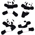 Pikkukuva 1 / 5: 4-osainen pandakarhujääkaappimagneetti, söpö pehmeä plyysipanda 3D-jääkaappitarra