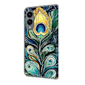 Pikkukuva 5 / 5: Samsung Galaxy S25 Edge nahkakotelo, kuvioitu, lompakkomallinen, jalustalla, läppäpuhelinkotelo Green Feathers