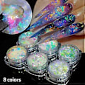 Miniatyrbild 5 av 5: Nagelglitter Reflekterande Flakes Sparkles Reflekterande Färgglada Paljetter Nagellack Manikyr Nagelkonst Dekorationer för Kvinnor 06 6