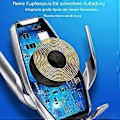 Miniatyrbilde 5 av 5: Sky silver Trådløs Billader, 15W Hurtiglading Bilfeste Lader Auto-Klemme Luftventil Telefonholder Kompatibel med iPhone 11Pro/Max/XR/11/X/8, Sa