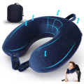 Miniatyrbillede 1 af 5: (Mørkeblå) Rejsehals pude, Bedste Memory Foam Flyvemaskinpude