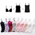 Miniatyrbillede 2 af 3: Kvinder Pad Blød Casual BH Tank Top Kvinder Spaghetti Cami Top Vest Kvinde Camisole Med Indbygget BH.M.Lilla
