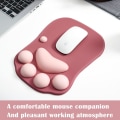 Miniatyrbild 4 av 5: Musmatta med handledsstöd, röd, ergonomisk musmatta, Kawaii Cat M