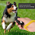 Miniatyrbillede 5 af 5: Justerbar træningsklikker 3 gear bælteformet hundetræningsklikker med håndrem til hest, katte, fugle Perfekt til adfærdstræning (sort)