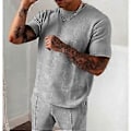 Miniatyrbillede 3 af 5: Herre 2-delt træningssæt, inkluderer T-shirt og shorts til sport og fritid black M