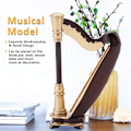 Miniatyrbild 3 av 5: Klassisk Miniatyrharpa Uppdragbar Harpa Trä Miniatyrharpa Replika