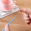 Miniatyrbilde 1 av 5: 1 stk. høyt borosilikatglass sugerør, gjenbrukbart drikke kaffe melk te juice sugerør cocktails 03 241mm