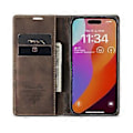 Miniatyrbillede 2 af 5: CASEME 013 Serie Til iPhone 16 Pro Max Etui Kortholder Stativ Læder Telefon Cover Style B