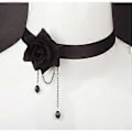 Pikkukuva 3 / 4: Elegantti Retro Ruusu Kukka Solisluuketju Kaulakoru Goottilainen Lolita Musta Pitsi Kaulus Choker Koriste Hää Halloween Asusteet