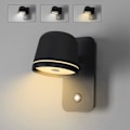 Miniatyrbillede 1 af 5: LED justerbar vægspot, 5W sort væglampe med touch-kontakt