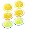 Miniatyrbillede 2 af 2: 6 stk. Simulations Citronskiver Falske Citronskiver DIY Kunstige Frugtskiver Dekorationer Rekvisitter