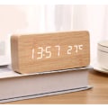 Miniatyrbillede 3 af 3: Træ Digitalt Ur - Multifunktionelt LED Alarmur med Tid/Temperatur