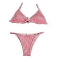Miniatyrbild 2 av 5: Dam Baddräkt Push Up BH Bikini Set Strandkläder (Rosa M) Pink M