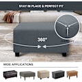 Miniatyrbilde 3 av 5: Lysegrå, M Square Ottoman-trekk, Stretchable Pustende Vaskbar