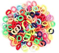 Hårband, 200 st färgglada gummiband som inte skadar håret