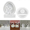 Miniatyrbilde 2 av 5: Påskehare Silikonformer Egg Hare Lysestake Epoksy Resin Støpeformer for Lysestake DIY Hjemmedekorasjon C