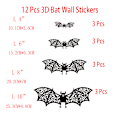 Miniatyrbillede 5 af 5: Halloween hulbat 3D stereo sort flagermus spøgelsesfestival fest sce