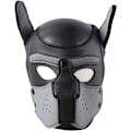 Miniatyrbild 2 av 5: Hundmask, Mjuk Latex Djurlek Hundmask Valp Mask Svart Läder D