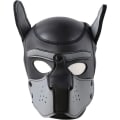 Miniatyrbillede 2 af 5: Hundemaske, Blød Latex Dyreleg Hundemaske Hvalpemaske Sort Læder D