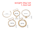 Miniatyrbillede 3 af 5: 5 stk. Guld Kæde Link Armbånd til Kvinder, 14K Guldbelagt Dainty A