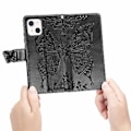 Miniatyrbillede 5 af 5: Butterfly Love Flower Læder Etui Til iPhone 13 mini Black