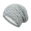 Miniatyrbillede 2 af 4: 1 stk. Vinterhue til unisex ensfarvet uld strikket hue kvinder udendørs varm plus fløjl hue beanie turban grå