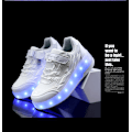 Miniatyrbillede 4 af 6: Børnesneakers Dobbelthjulede Sko Led Lys Sko Q7-yky.37.Hvid White 37