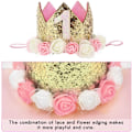 Miniatyrbillede 4 af 5: Baby Prinsessekrone Første Fødselsdagshue, 1. Fødselsdagsfest Huer K
