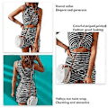 Miniatyrbild 3 av 4: Urholkad Twist Wrap Klänning Färgglatt Tryckt Mönster Rund Hals Ärmlös Kvinnor Twist Wrap Bodycon
