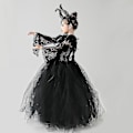 Pikkukuva 4 / 5: Maleficent Paha Pimeä Kuningatar Halloween Tyttöjen Puku Deluxe Musta Glam Mekot Lapset Pallomekko Robe Lapset Cosplay Vaatteet I.Maleficent 3.8-9T