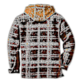 Miniatyrbillede 4 af 4: Quiltet Tyk Plaid Langærmet Løs Jakke Herre Hættetrøje Quiltet Foret Flanel.2XL.Orange Orange 2XL