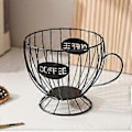 Miniatyrbild 5 av 5: Stilren kaffehylla Praktisk kaffehållare Displayställ Bärbara hyllor Kaffeförvaringsorganisatör Korg Svart